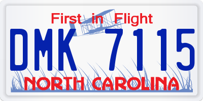 NC license plate DMK7115