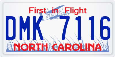 NC license plate DMK7116