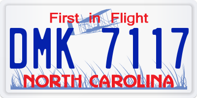 NC license plate DMK7117