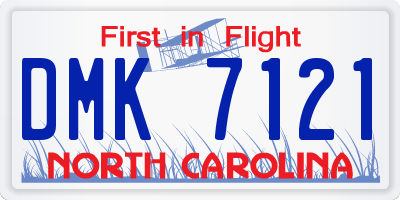 NC license plate DMK7121