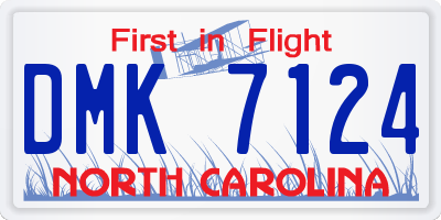 NC license plate DMK7124