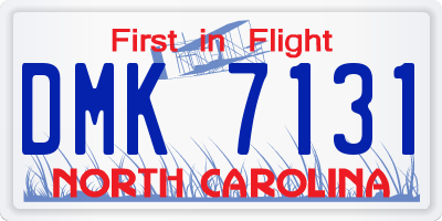 NC license plate DMK7131
