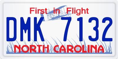 NC license plate DMK7132