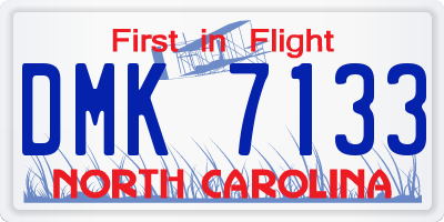 NC license plate DMK7133