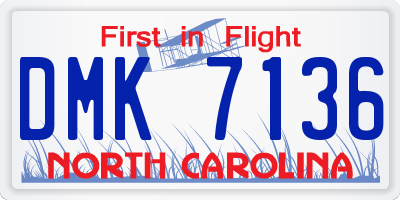 NC license plate DMK7136