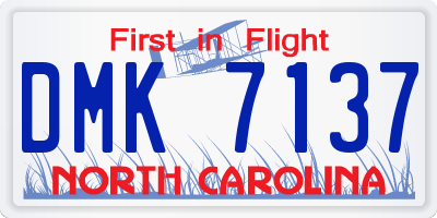 NC license plate DMK7137