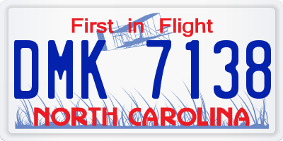 NC license plate DMK7138
