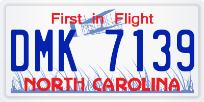 NC license plate DMK7139