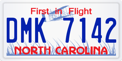 NC license plate DMK7142