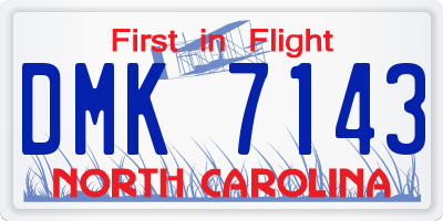 NC license plate DMK7143