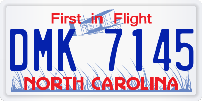 NC license plate DMK7145
