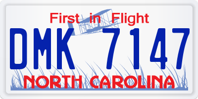NC license plate DMK7147