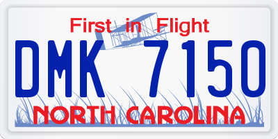 NC license plate DMK7150