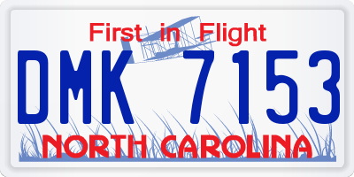 NC license plate DMK7153
