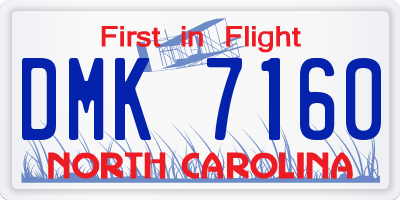 NC license plate DMK7160