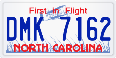 NC license plate DMK7162