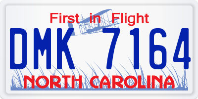 NC license plate DMK7164