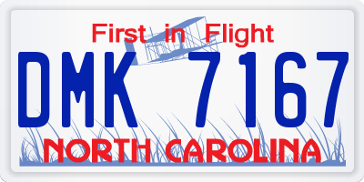 NC license plate DMK7167