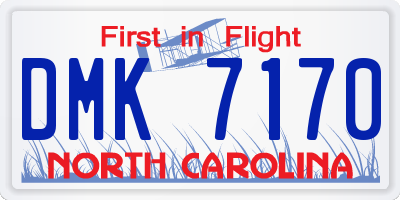 NC license plate DMK7170