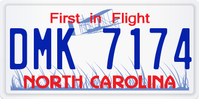 NC license plate DMK7174