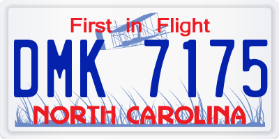 NC license plate DMK7175