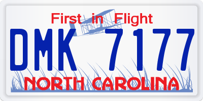 NC license plate DMK7177