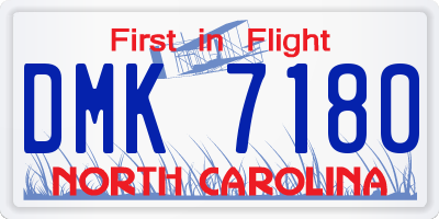 NC license plate DMK7180