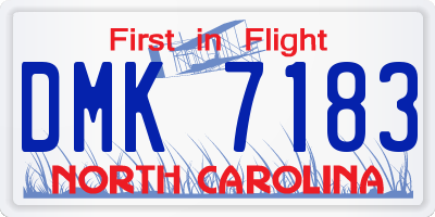 NC license plate DMK7183