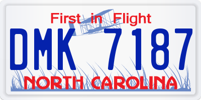 NC license plate DMK7187