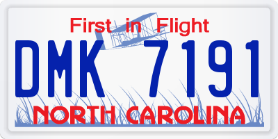 NC license plate DMK7191
