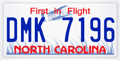 NC license plate DMK7196
