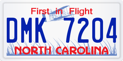 NC license plate DMK7204