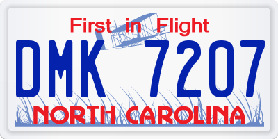 NC license plate DMK7207