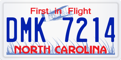 NC license plate DMK7214