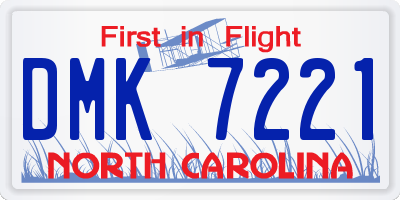 NC license plate DMK7221