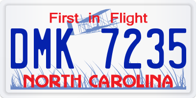 NC license plate DMK7235