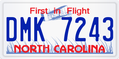 NC license plate DMK7243