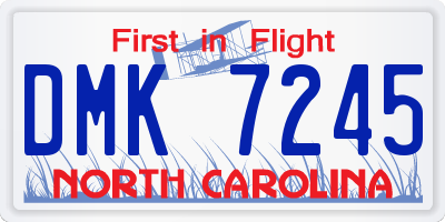 NC license plate DMK7245