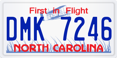 NC license plate DMK7246