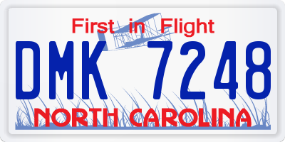 NC license plate DMK7248
