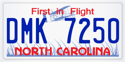 NC license plate DMK7250