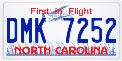 NC license plate DMK7252