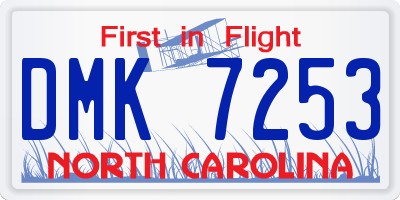 NC license plate DMK7253