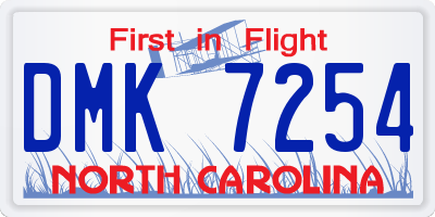 NC license plate DMK7254