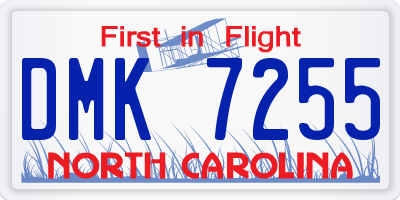 NC license plate DMK7255