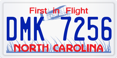 NC license plate DMK7256