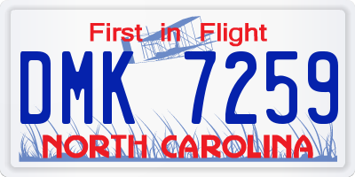 NC license plate DMK7259