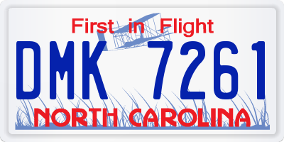 NC license plate DMK7261