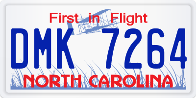 NC license plate DMK7264