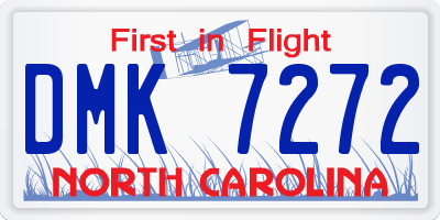 NC license plate DMK7272